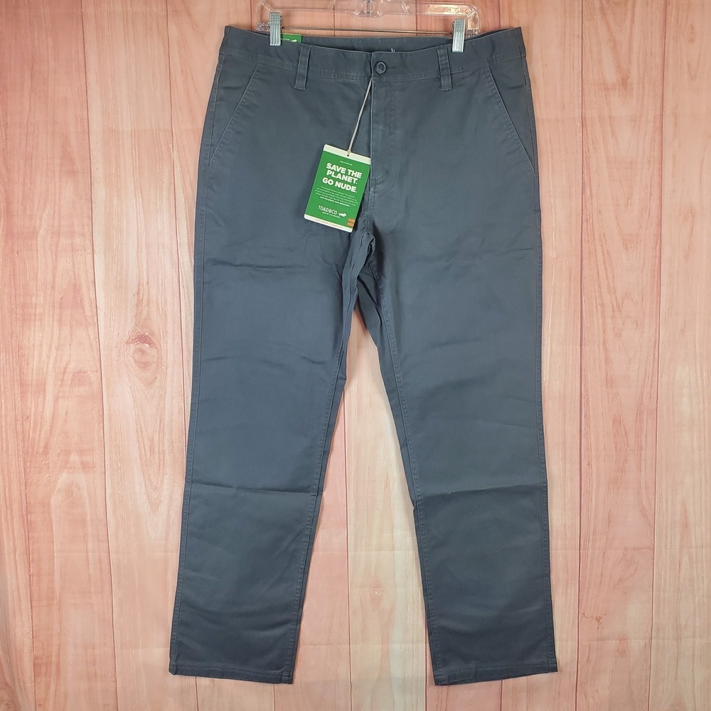 Toad & Co Mission Ridge Mens Pants Sz 36 36X32 Lean Fit‎ GrayPockets Zip Fly
